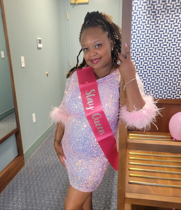 Sparkling Pink Sequin Costume Dress - Picture 3 of 4